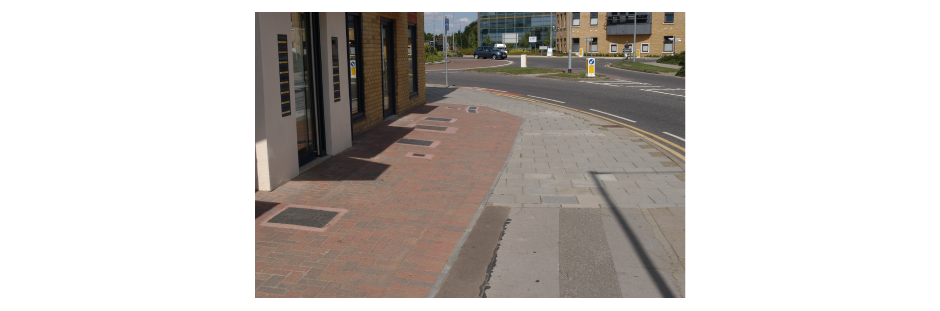 What not to do: plot demarcation ignoring the existing footway creates a disjointed public realm