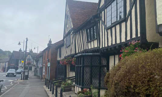 Historic street pattern and built form, creating distinctive character. Lower Street, Stansted Mountfitchet.