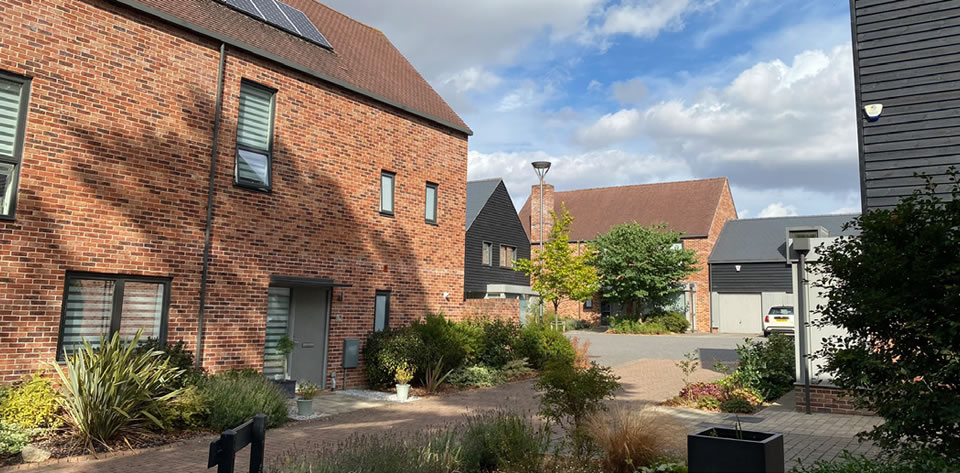 Modern farmstead clusters in The Avenue, Saffron Walden