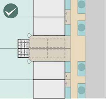 Parking between dwellings and behind the main building line.