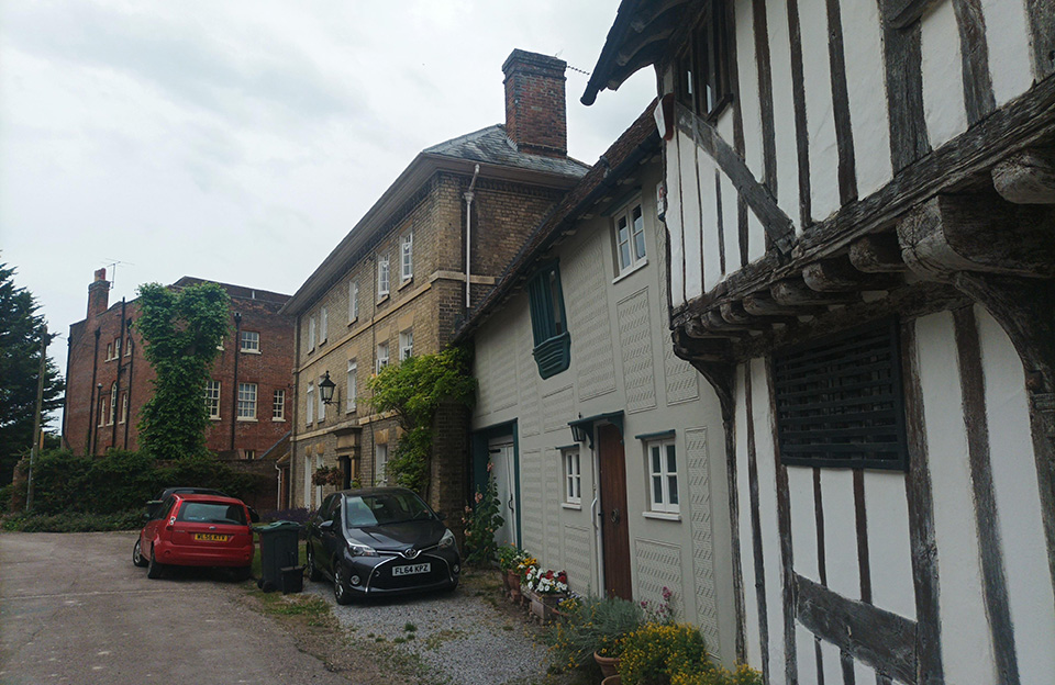 Varied roof forms and architectural styles creating a distinctive streetscape on Myddylton Place.