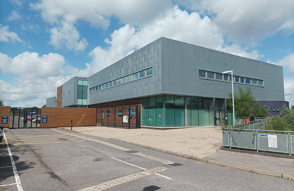 Essex Police Station on Chelmsford Road uses materials to reflect neighbouring industrial and landscape uses.