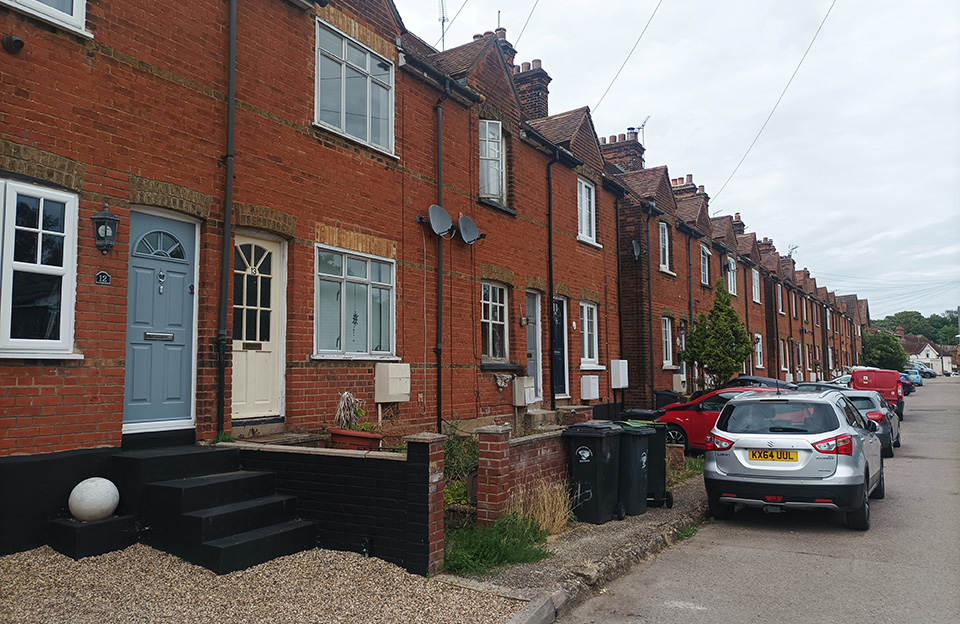 Red brick victoria terraces wiith raised entrances along Sunnyside create a coherent narrative.