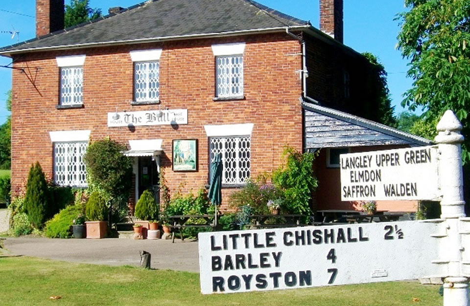 The Bull pub aids legibility and is framed by the green space in Langley.