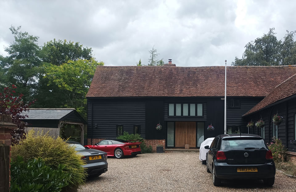 Typical Uttlesford farmstead arrangement in a hamlet near Hempstead.