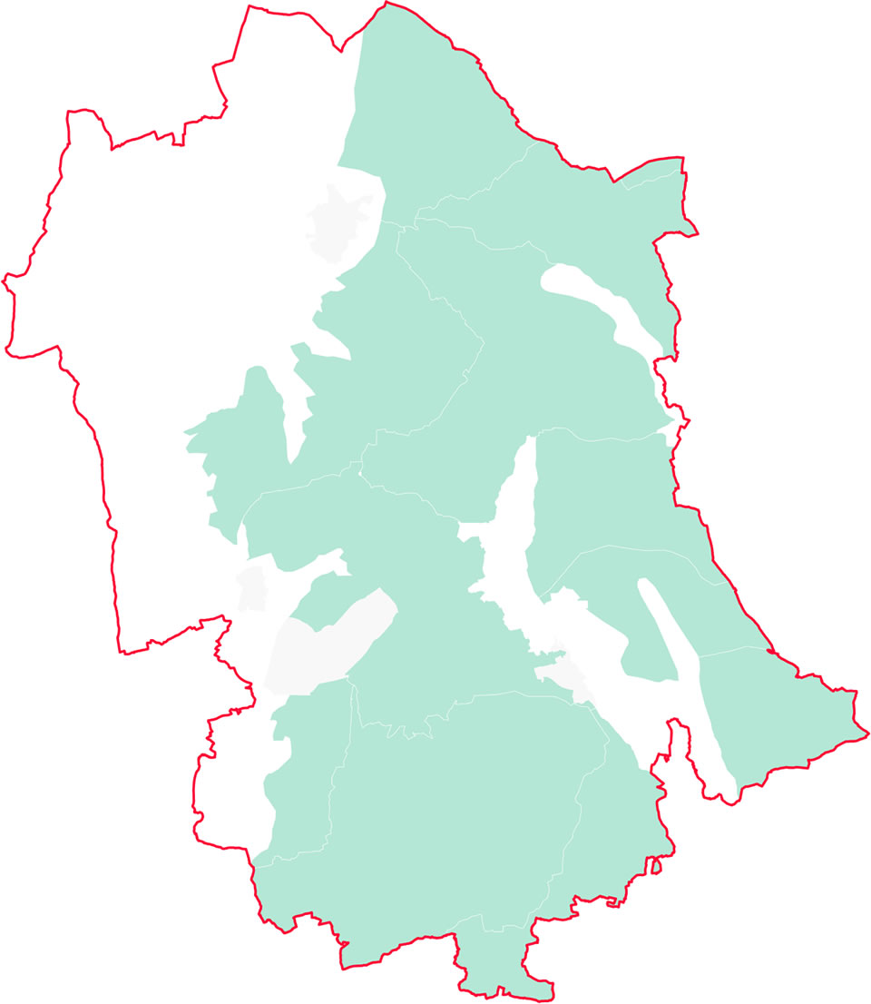 Farmland plateau in Uttlesford highlighted in green.