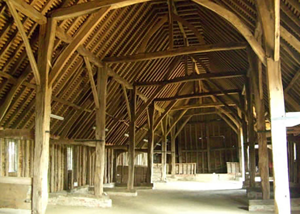 Timber framed barns in Widdington.