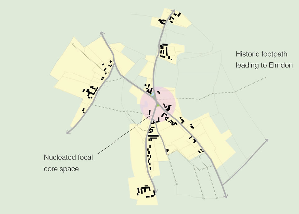 Historic settlement structure of Chrishall from 1888-1913.