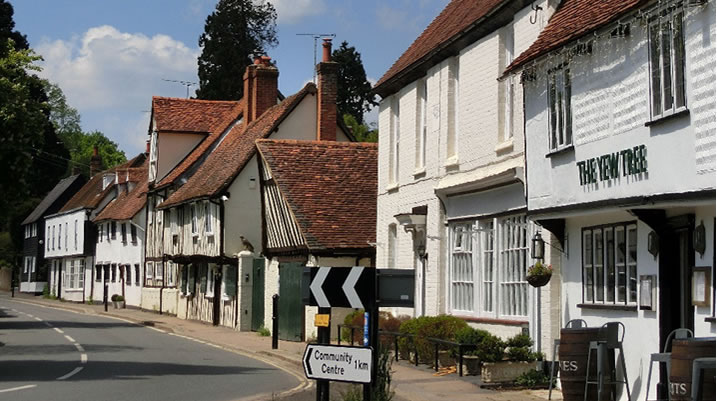 Visibility of central landmarks in Manuden.